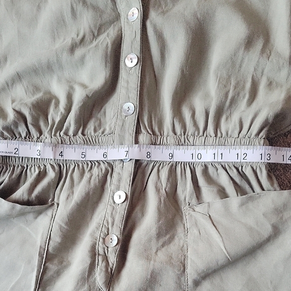 ZARA Viscose Jumsuit Romper  Olive Green Button-Up  Size M - Picture 6 of 9